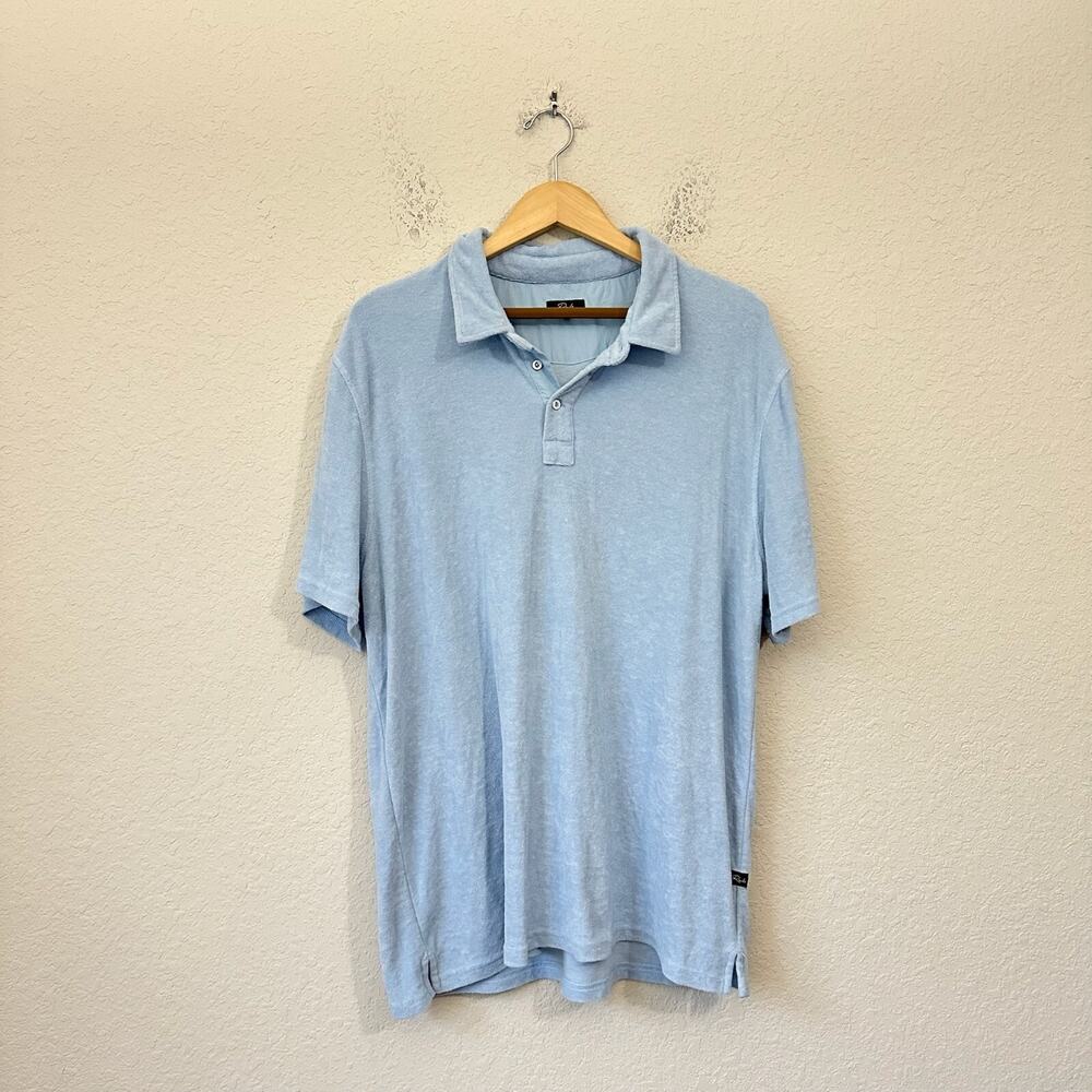 RAILS Rhen Polo Shirt Chambray Blue Terry Short Sleeve Preppy Summer